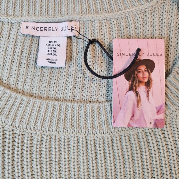 Sincerely Jules Cropped Knit Sweater Top  - Size XL - Picture 4 of 6